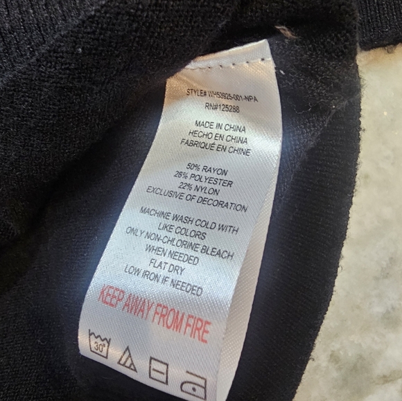 NWT! Rae Dunn Black Puff Sleeve “LOVE” Sweater XL - Picture 8 of 12